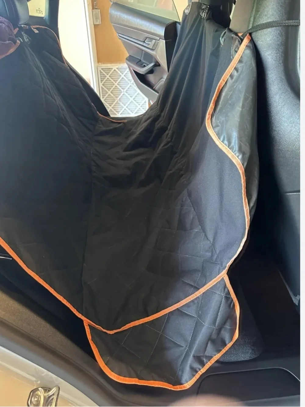 Dog Seat Waterproof Protector Cover with Orange Trim